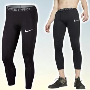 NIKE Pro Men's Dri-Fit 3/4 Tights Sz Small Black